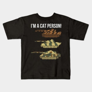 For the lover of tanks and cats Kids T-Shirt